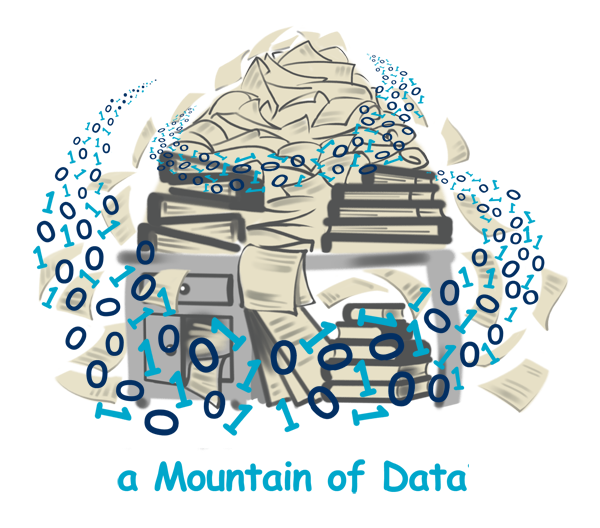 A mountain of data illustration